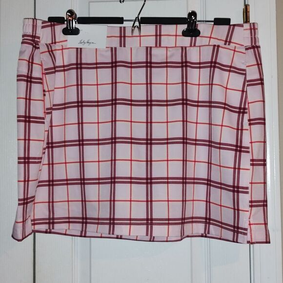 Lady Hagen Clubhouse 16" Woven golf  Skort Plaid Pink Sz XXL NWT - Picture 1 of 9